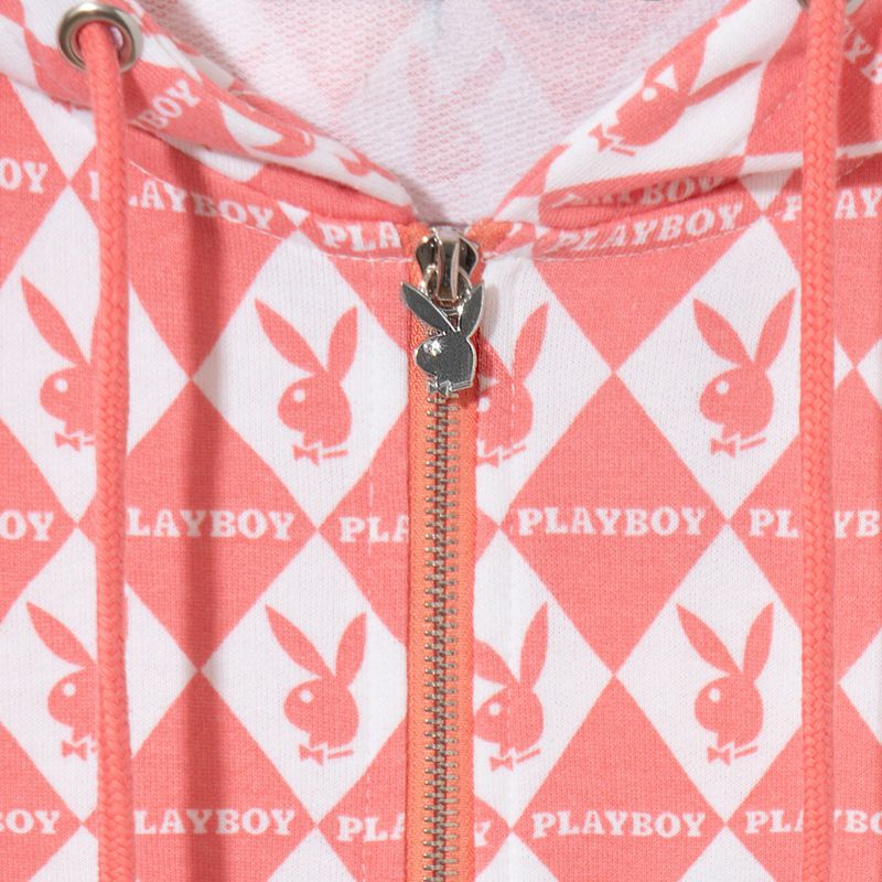 Felpa Con Cappuccio Playboy Missguided Rabbit Head Oversized Zip-Up Donna Rosa | 27895NXYJ