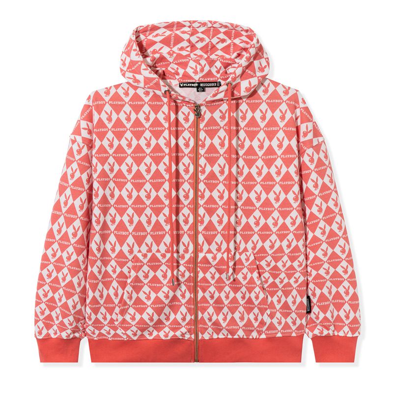 Felpa Con Cappuccio Playboy Missguided Rabbit Head Oversized Zip-Up Donna Rosa | 27895NXYJ