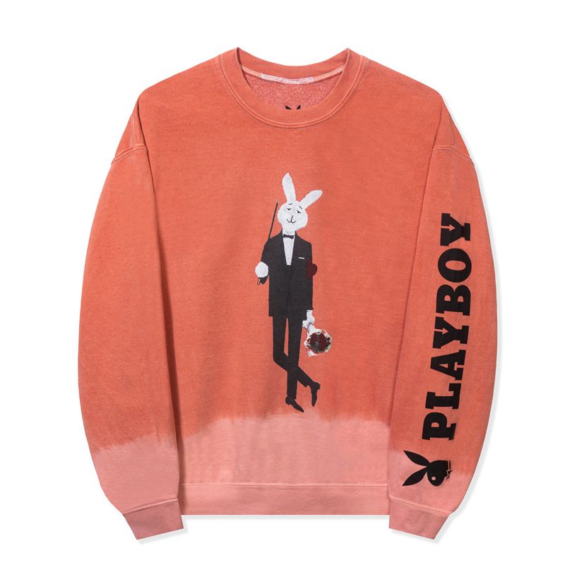 Felpa Con Cappuccio Playboy Mr. Crewneck Uomo Arancioni | 10279MNKC