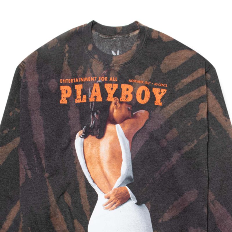 Felpa Con Cappuccio Playboy November 1967 Tie Dye Crewneck Uomo Marroni | 31658PVZT