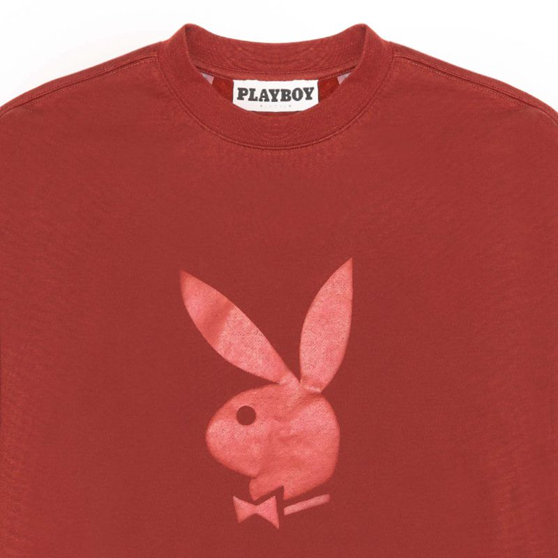 Felpa Con Cappuccio Playboy Nuance Crewneck Uomo Bordeaux | 47093QMLD