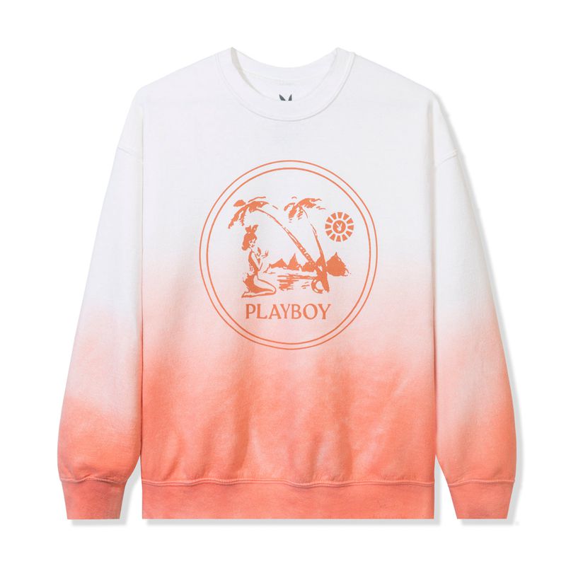 Felpa Con Cappuccio Playboy Ombre Crest Crewneck Sweat Uomo Bianche Arancioni | 34759BRND