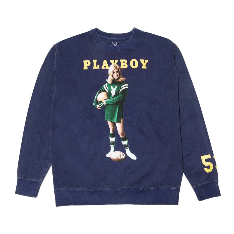 Felpa Con Cappuccio Playboy September 1967 Cover Crewneck Uomo Blu Marino | 85429WDES