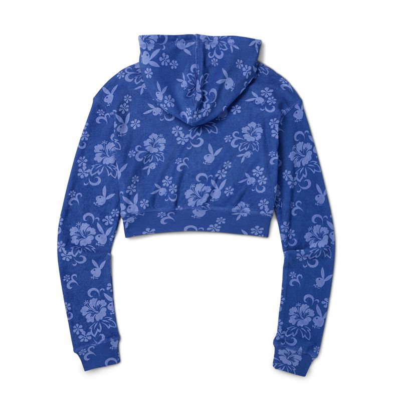 Felpa Con Cappuccio Playboy Tidal Terry Donna Blu | 67895BCJI