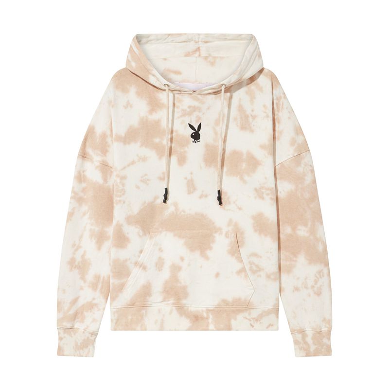 Felpa Con Cappuccio Playboy Tie Dye Oversized Donna Bianche Marroni | 21569DPTG