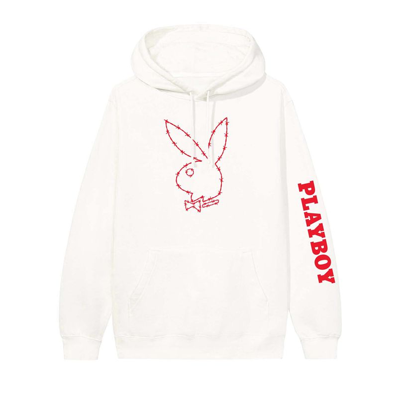 Felpa Con Cappuccio Playboy Tough Love Rabbit Head Uomo Beige Rosse | 76018GCDR