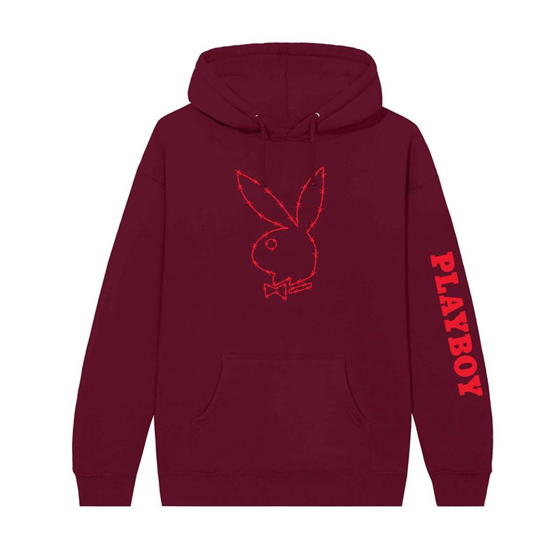 Felpa Con Cappuccio Playboy Tough Love Rabbit Head Uomo Beige Rosse | 76018GCDR