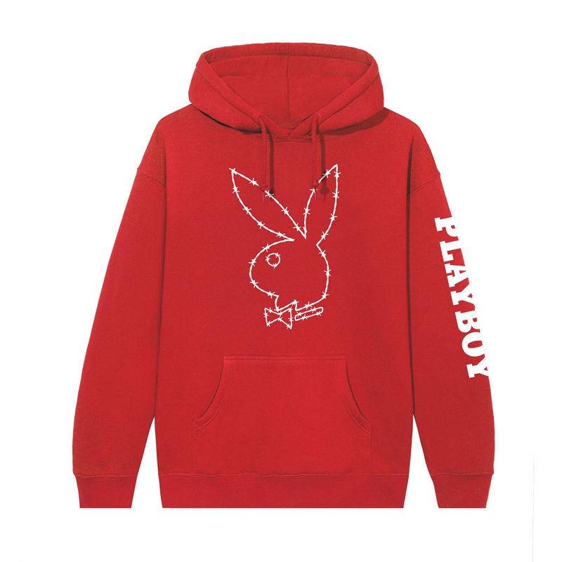 Felpa Con Cappuccio Playboy Tough Love Rabbit Head Uomo Beige Rosse | 76018GCDR