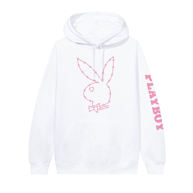 Felpa Con Cappuccio Playboy Tough Love Rabbit Head Uomo Beige Rosse | 76018GCDR