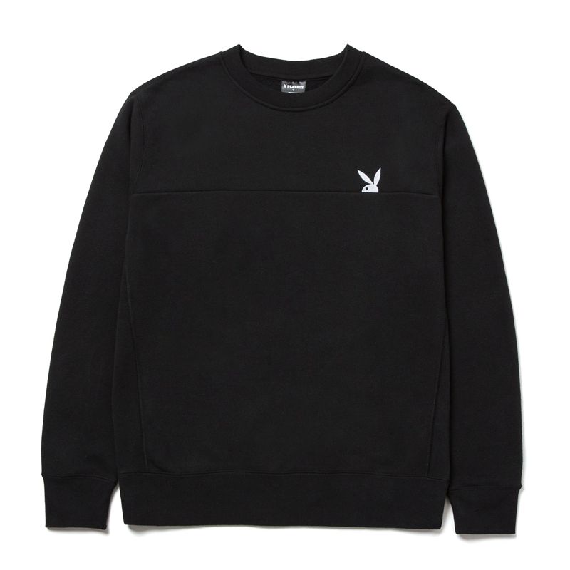 Felpa Con Cappuccio Playboy X Huf Rabbit Head Crewneck Uomo Nere | 92576AWSQ