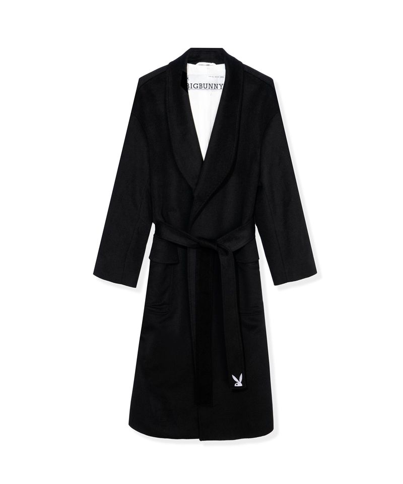 Giacca Playboy Belted Long Wool Robe Coat Donna Nere | 92761KMCL