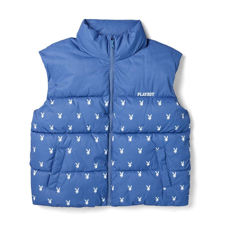 Giacca Playboy Bunny Puffer Vest Donna Blu | 60594NBJW