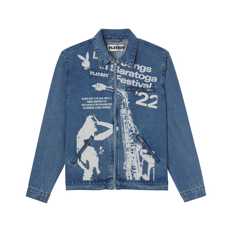 Giacca Playboy Jazz Denim Jacket Uomo Blu | 93421STNW