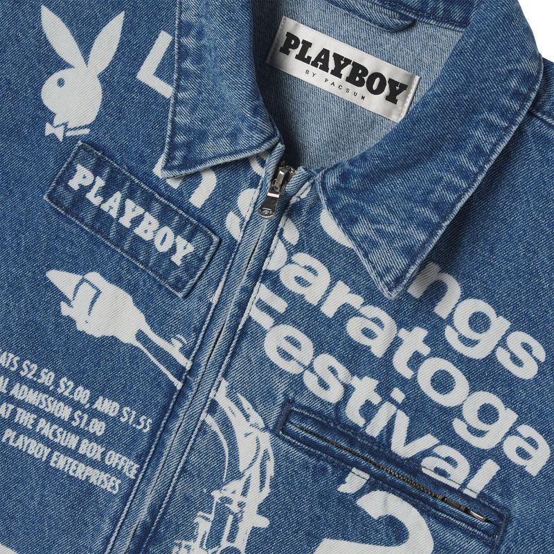 Giacca Playboy Jazz Denim Jacket Uomo Blu | 93421STNW