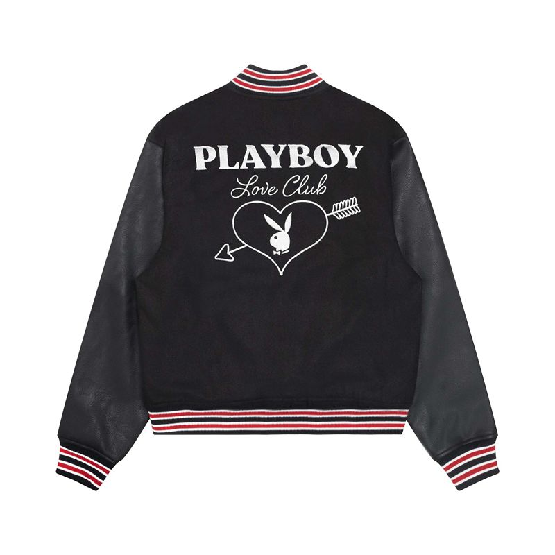 Giacca Playboy Love Club Letterman Bomber Donna Grigie Scuro | 56384PHZM