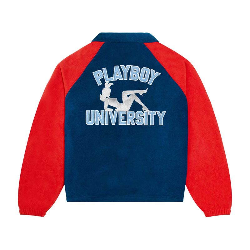 Giacca Playboy University Half Zip Sweat Uomo Nere Rosse | 86940AUYJ