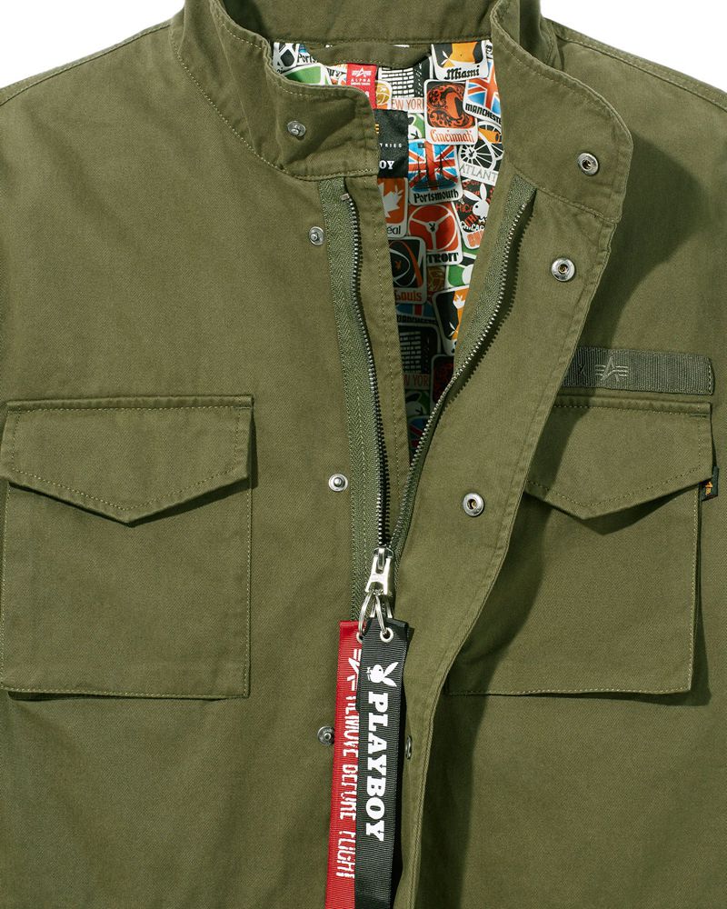 Giacca Playboy X Alpha Industries Field Jacket Uomo Verdi | 62879MWUX