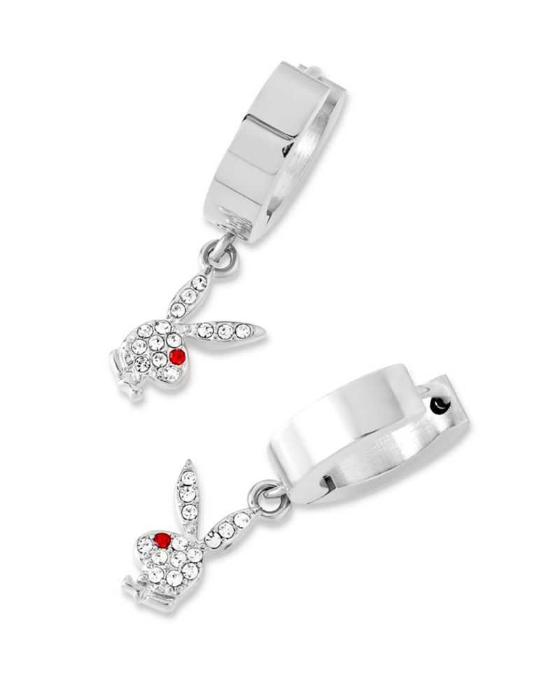 Gioielli Playboy Bunny Huggie Hoop And Dangling Charm Earring Donna Nere | 08432FXQH