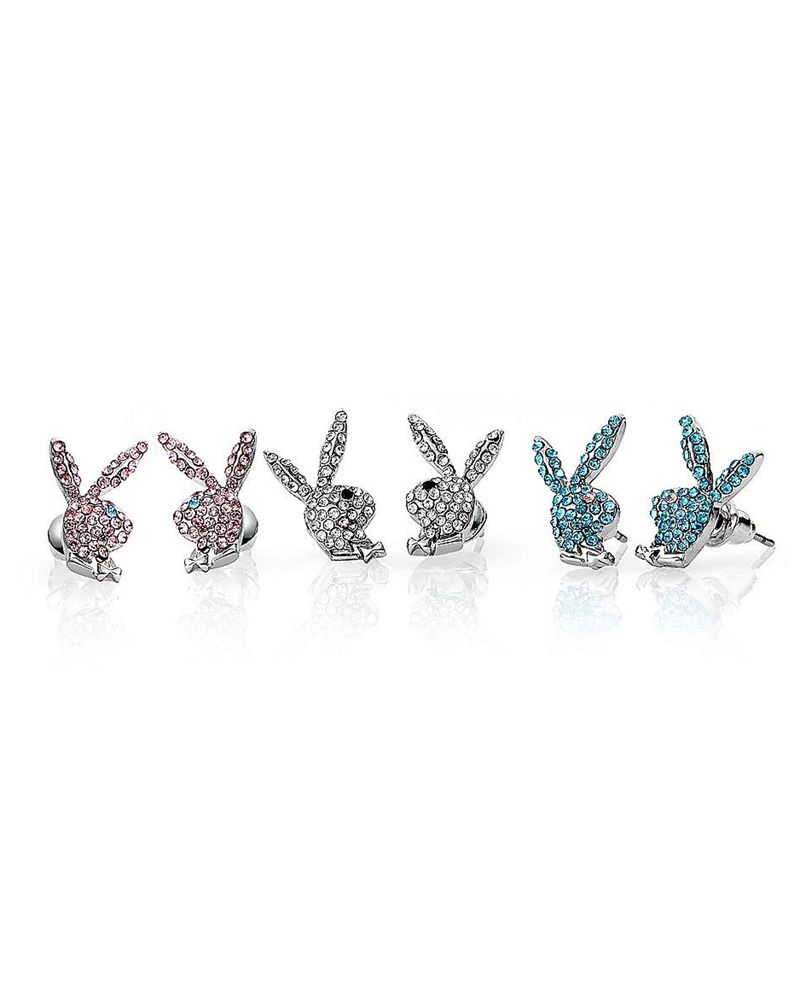 Gioielli Playboy Bunny Stud Earrings Donna Argento | 58012SOGP