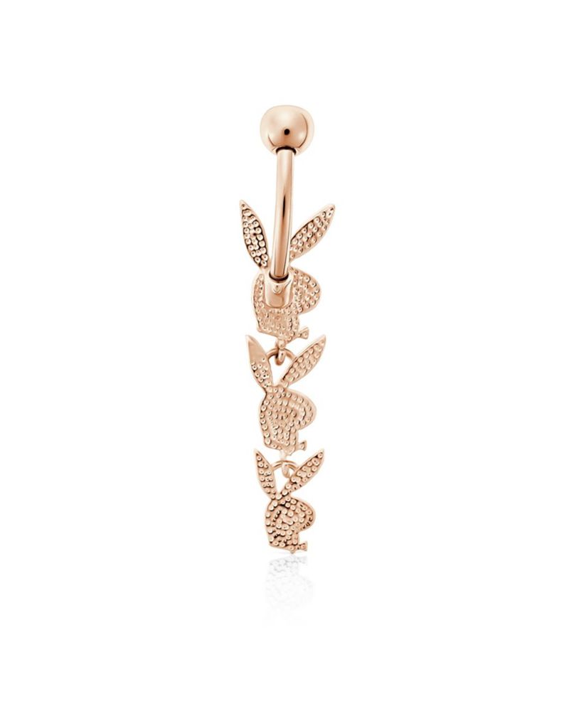 Gioielli Playboy Dangling Bunny Head Belly Ring Donna Oro | 72308XNBY