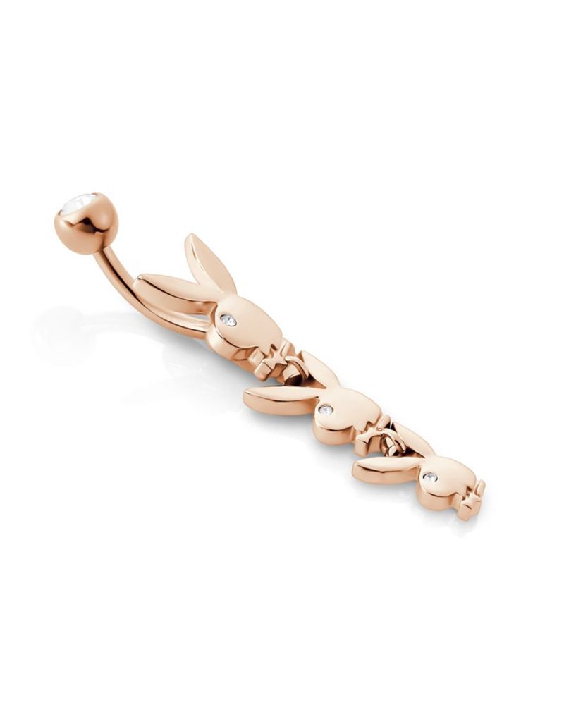 Gioielli Playboy Dangling Bunny Head Belly Ring Donna Oro | 72308XNBY