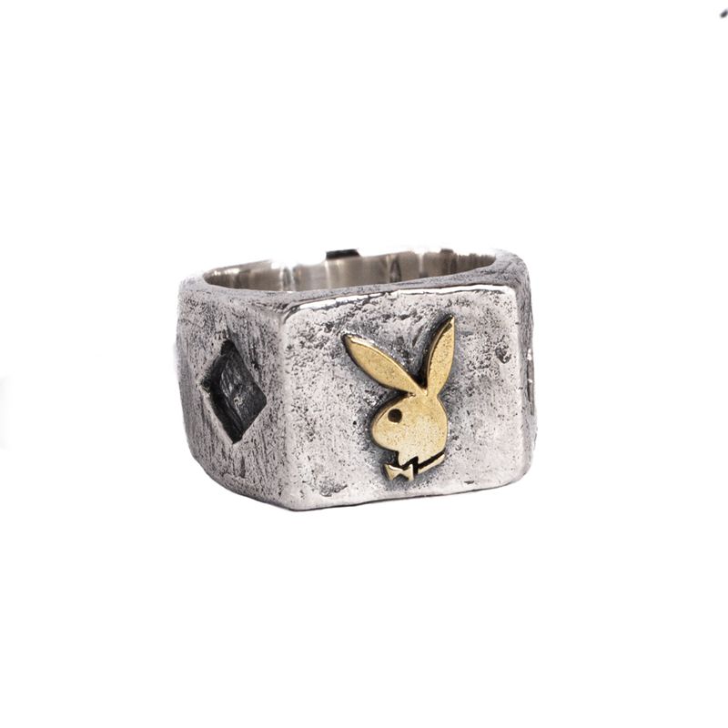 Gioielli Playboy Diamond Side Rabbit Head Ring Uomo Metal | 69247STMP