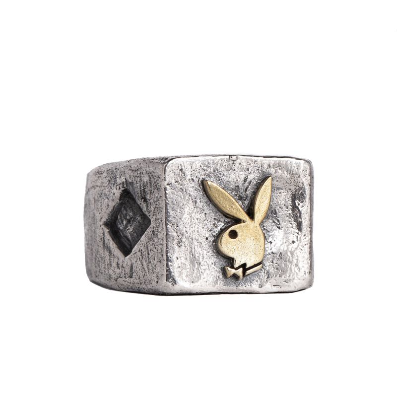 Gioielli Playboy Diamond Side Rabbit Head Ring Uomo Metal | 69247STMP