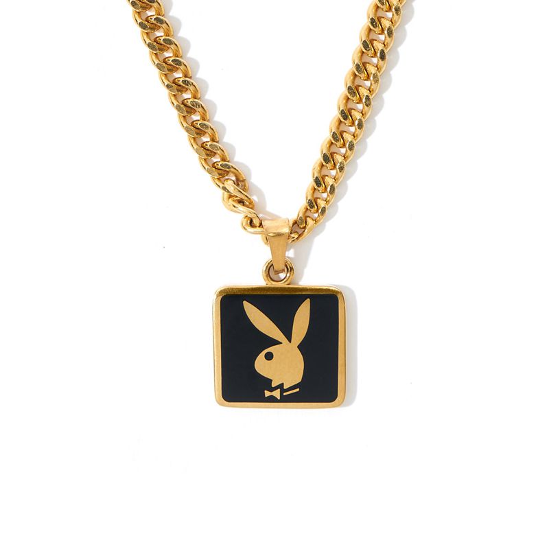 Gioielli Playboy Grosso Gold Rabbit Head Chain Uomo Oro | 26537TIFG