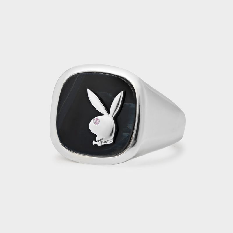 Gioielli Playboy Hawk's Eye Membership Ring 1 Uomo Argento | 80764NCUG