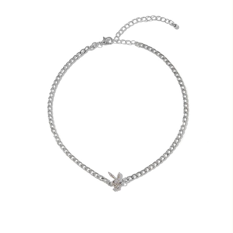 Gioielli Playboy Multi-Chain Rabbit Head Necklace Donna Argento | 30684DHIV