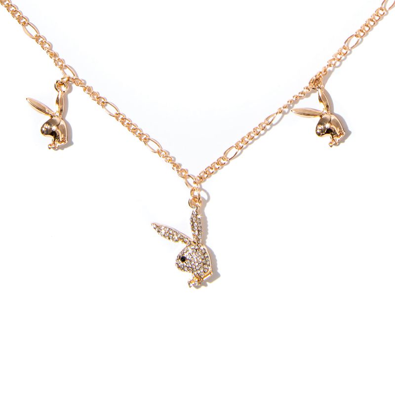 Gioielli Playboy Rabbit Head Dangle Necklace Donna Oro | 89701INCD