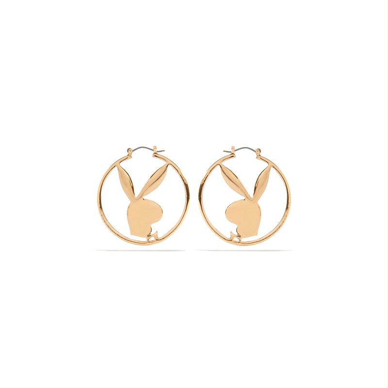 Gioielli Playboy Rabbit Head Hoop Earrings Donna Argento | 71659QGKC