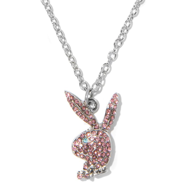 Gioielli Playboy Rabbit Head Pave Necklace Donna Argento | 58937MRCZ