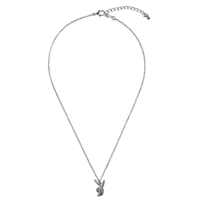 Gioielli Playboy Rabbit Head Pave Necklace Donna Argento | 58937MRCZ