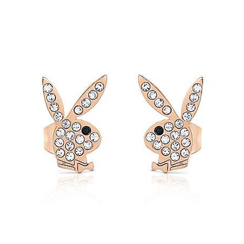 Gioielli Playboy Rabbit Head Pave Stud Earrings Donna Oro | 48093WVUC