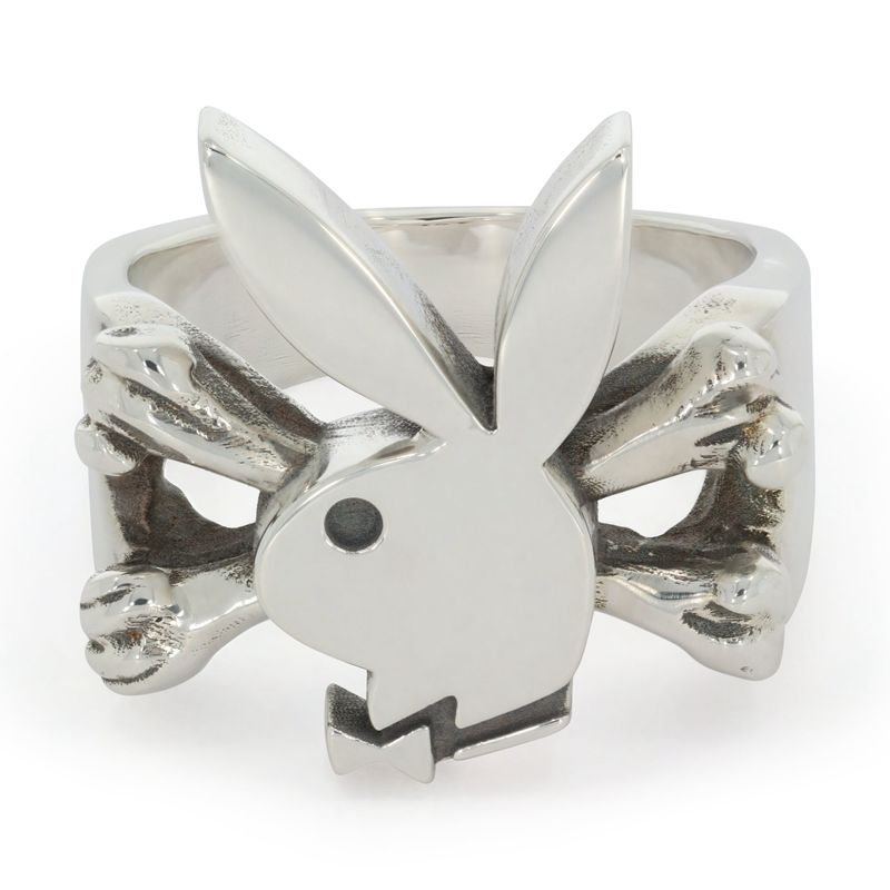 Gioielli Playboy X The Great Frog Bunny And Crossbones Ring Uomo Argento | 46792MORP