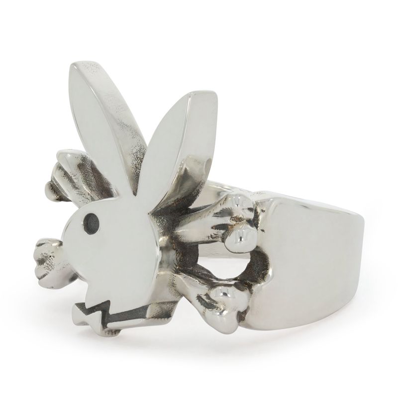 Gioielli Playboy X The Great Frog Bunny And Crossbones Ring Uomo Argento | 46792MORP