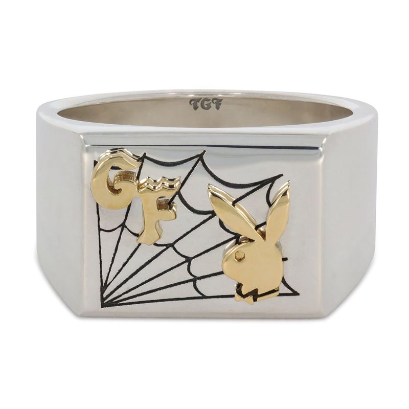 Gioielli Playboy X The Great Frog Caught In A Trap Ring Uomo Argento Oro | 24173DXUW