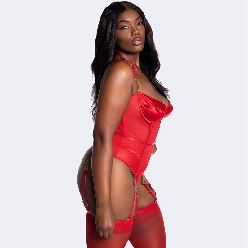 Intimo Playboy Chain Is Love Bustier Set Donna Rosse | 57823HLUX