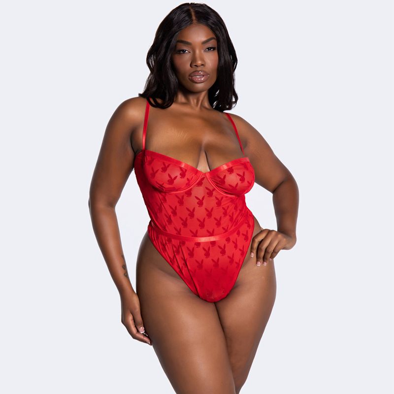 Intimo Playboy Undeniable Chemistry Teddy Donna Rosse | 82563EKQF