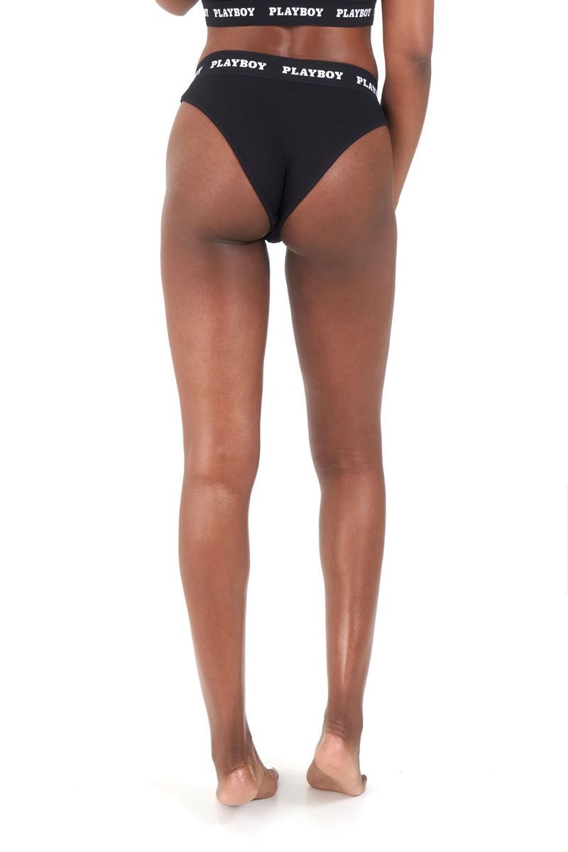 Loungewear Playboy Club Brief Y Donna Grigie Scuro | 81075WRIC