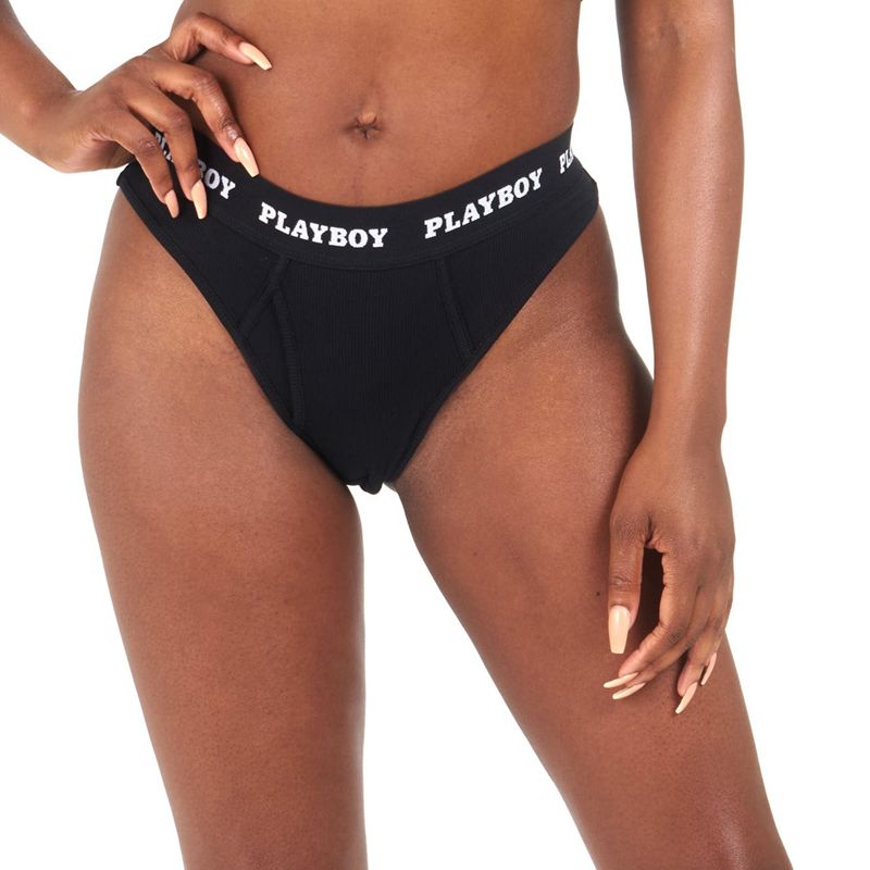 Loungewear Playboy Club Brief Y Donna Grigie Scuro | 81075WRIC