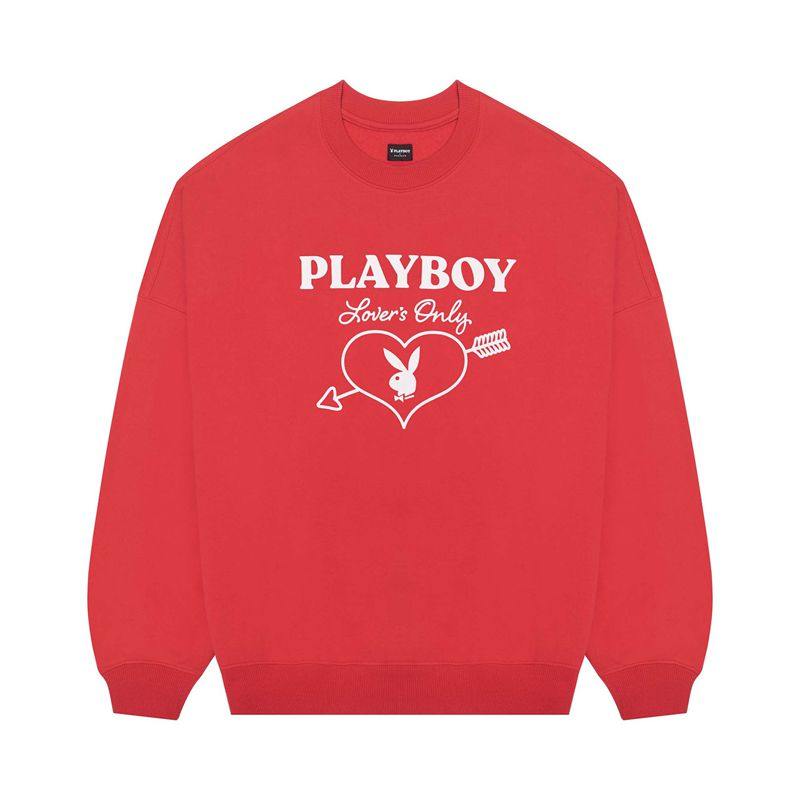 Loungewear Playboy Love Club Crew Donna Rosse | 32640ULQA