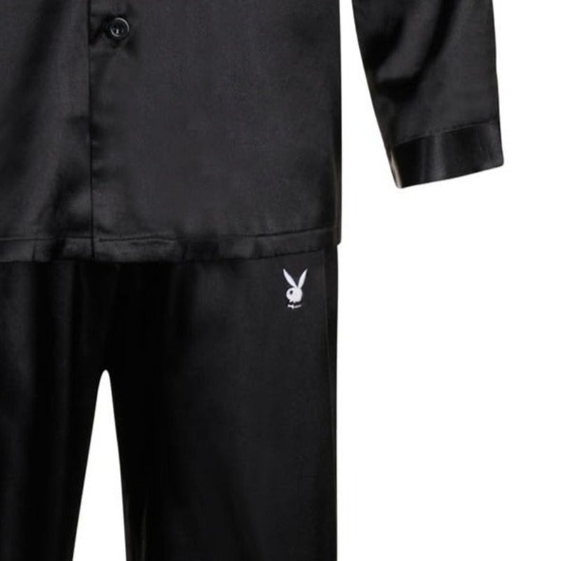 Loungewear Playboy Satin Lounge Pajama Set Donna Nere | 02716XEFT