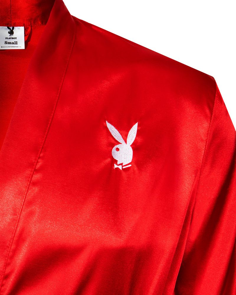 Loungewear Playboy Satin Lounge Robe Uomo Rosse | 27948BJZC