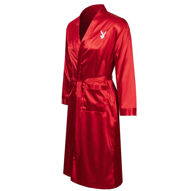 Loungewear Playboy Satin Lounge Robe Uomo Rosse | 27948BJZC