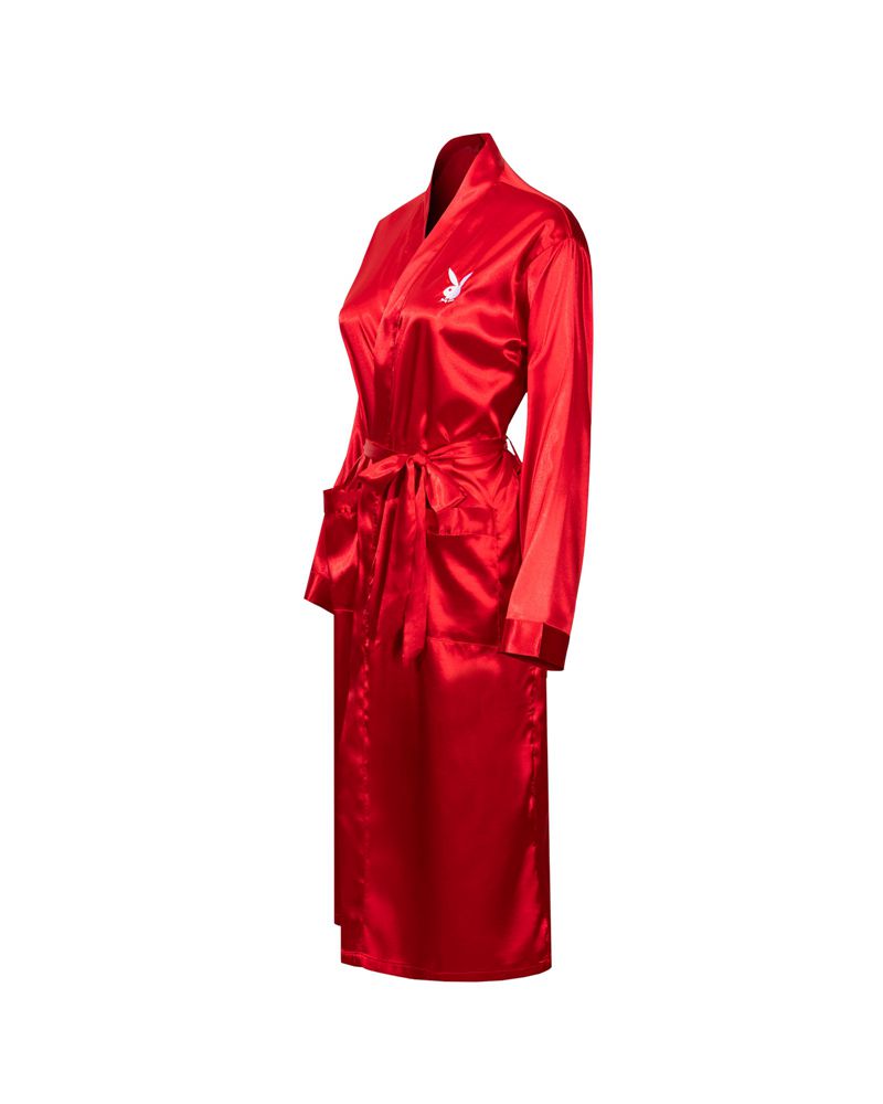 Loungewear Playboy Satin Lounge Robe Uomo Rosse | 27948BJZC