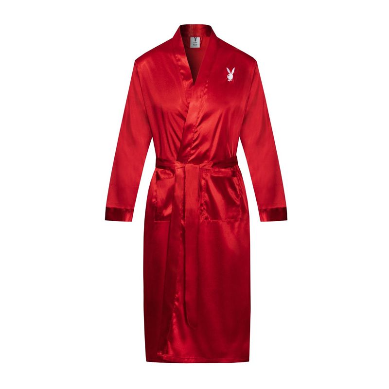 Loungewear Playboy Satin Lounge Robe Uomo Rosse | 27948BJZC