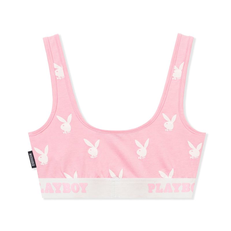 Loungewear Playboy Sportive Repeat Graphic Cut Out Bra Donna Grigie | 93086GPHM