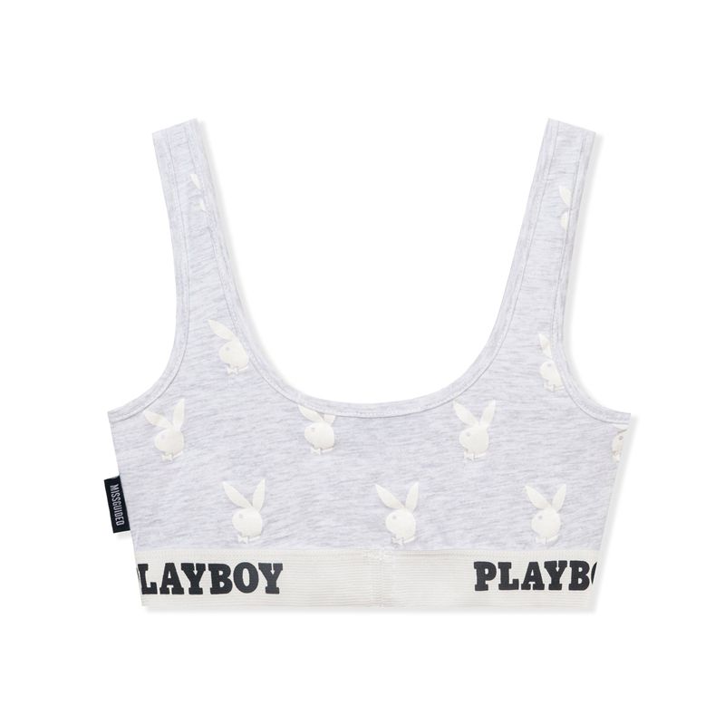 Loungewear Playboy Sportive Repeat Graphic Cut Out Bra Donna Grigie | 93086GPHM